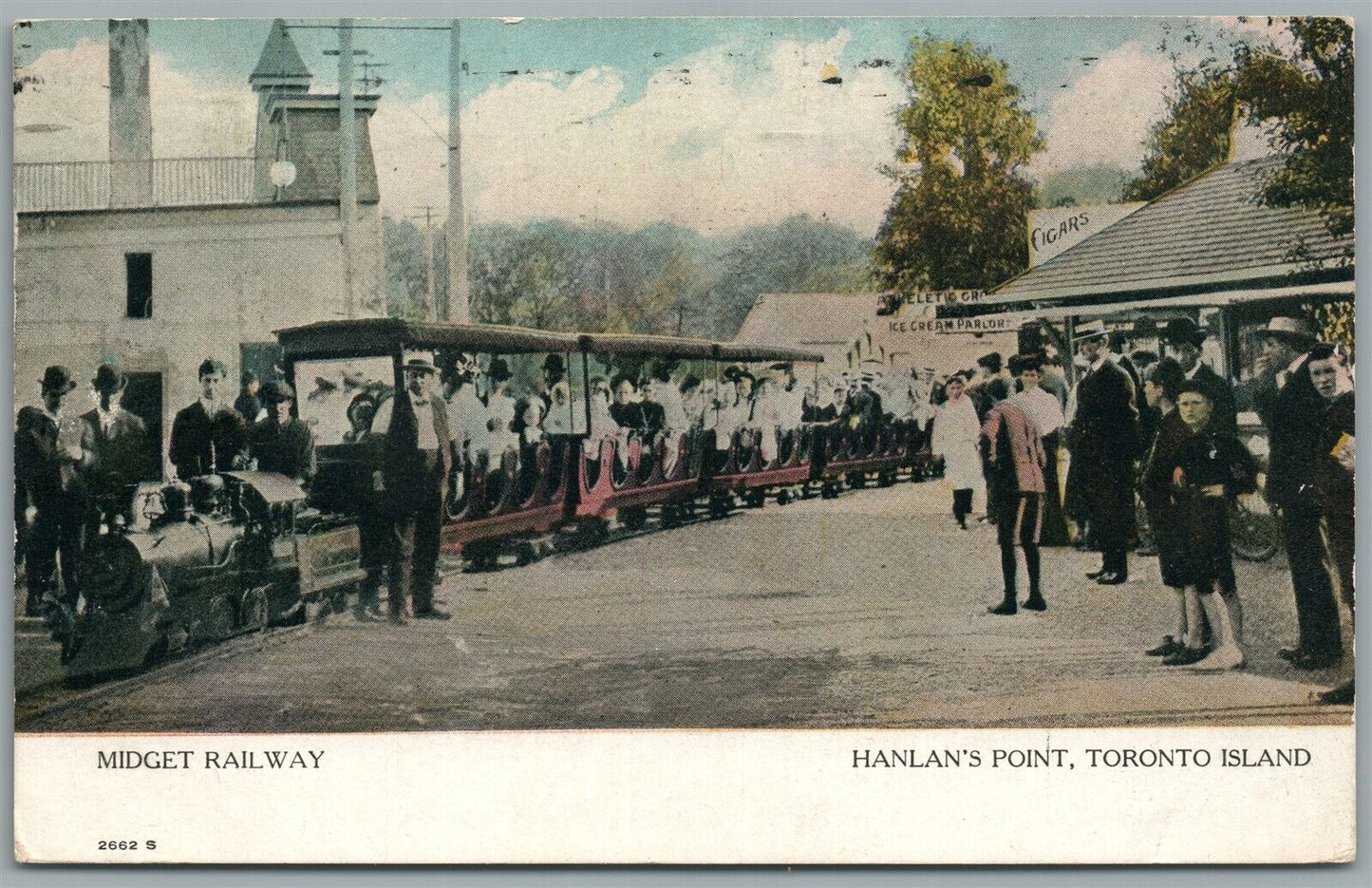 CANADA TORONTO ISLAND HANLAN'S POINT MIDGET RAILWAY ANTIQUE POSTCARD