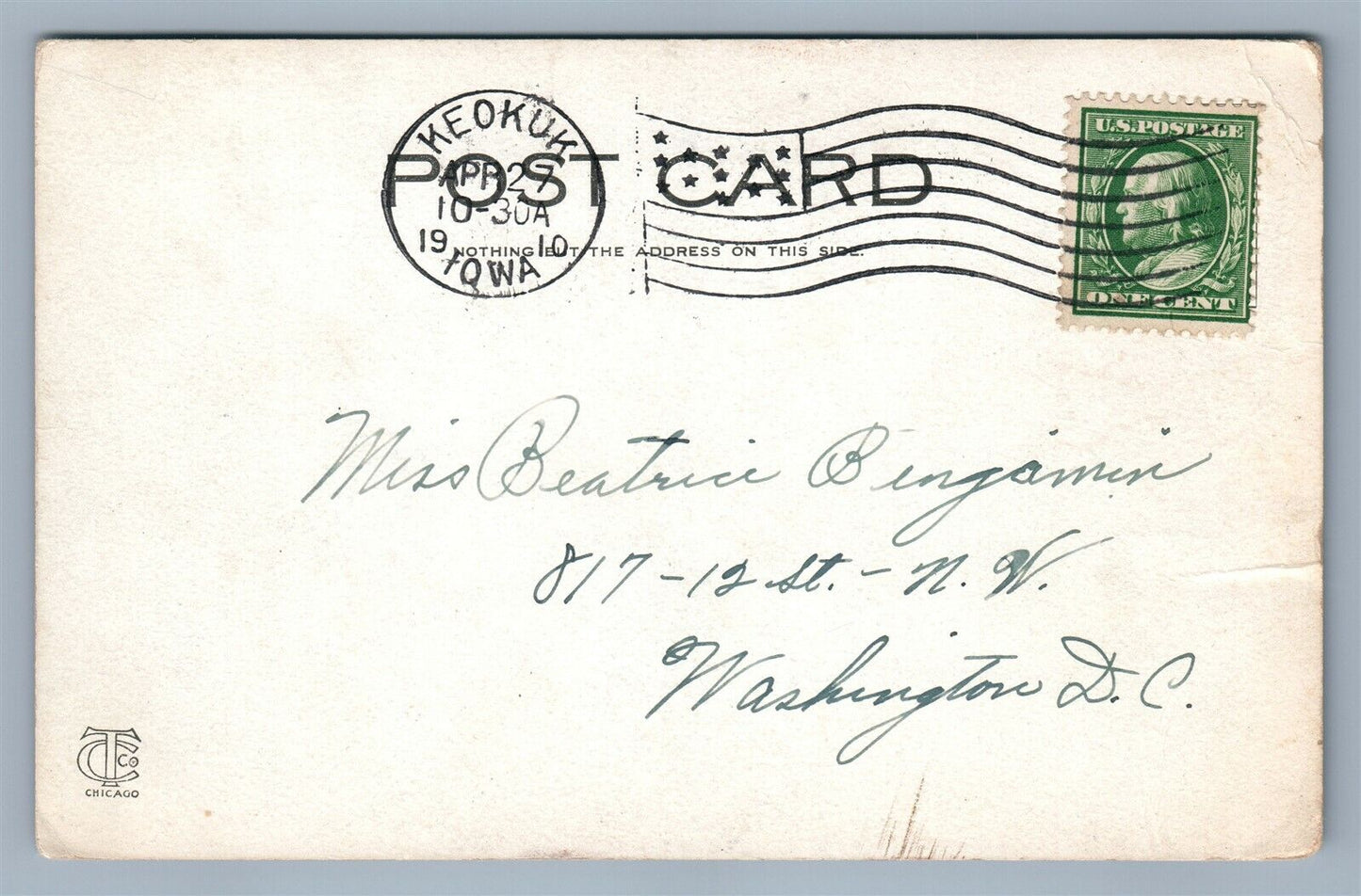 KEOKUK IA YMCA ANTIQUE POSTCARD