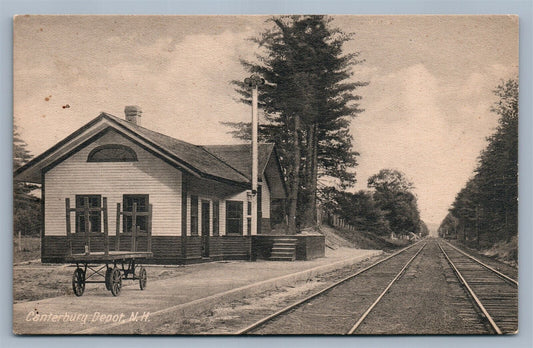 CANTERBURY NH RAILROAD STATION ANTIQUE POSTCARD RAILWAY DEPOT