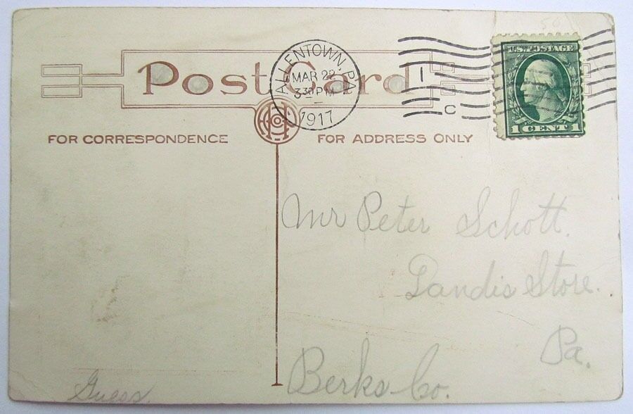 ANTIQUE 1917 POSTCARD - WHY DON'T YOU COME OVER TO ALLENTOWN PA