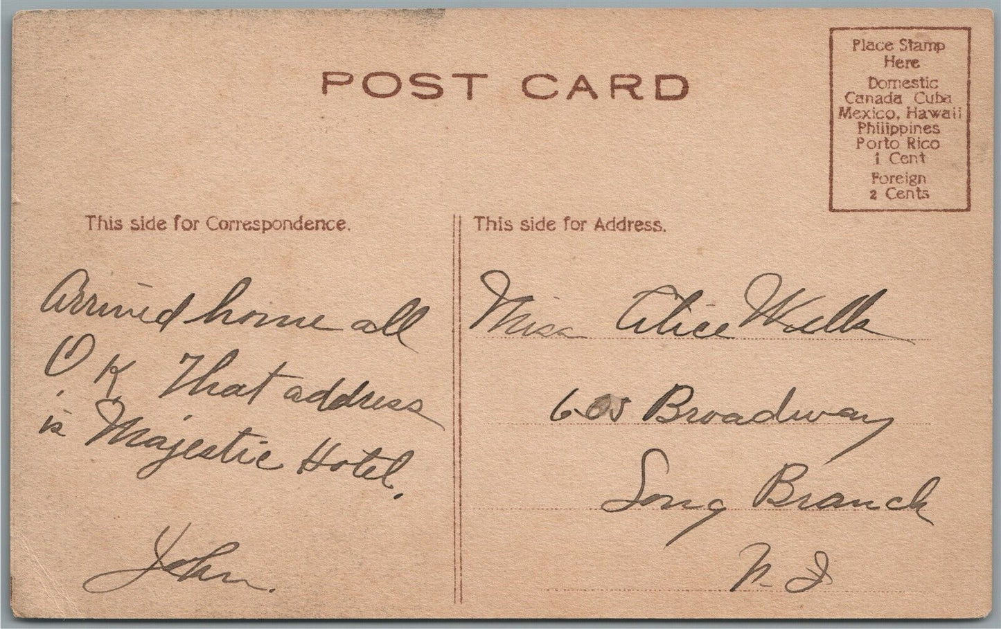 FRANKLIN PARK NJ REFORMED CHURCH ANTIQUE POSTCARD