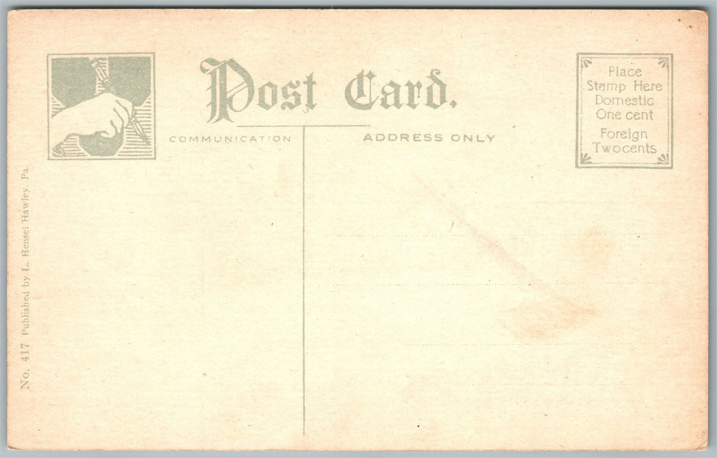 WEST HAWLEY PA BIRD'S EYE VIEW from BELMONT AVE. ANTIQUE POSTCARD