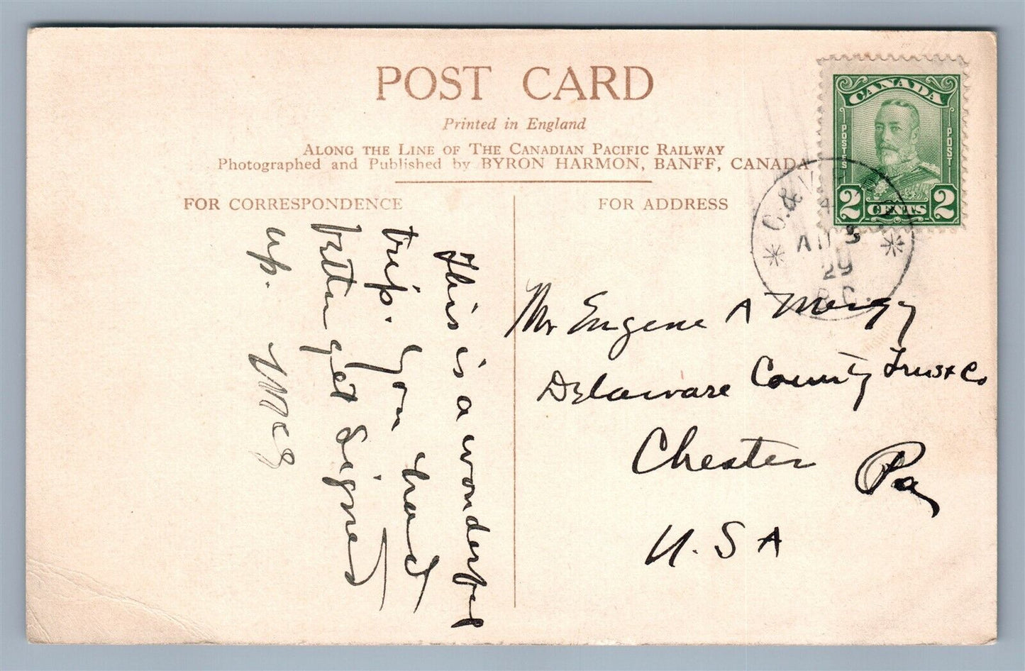 LENCHOIL CANADA TRAIN RAILROAD ANTIQUE POSTCARD