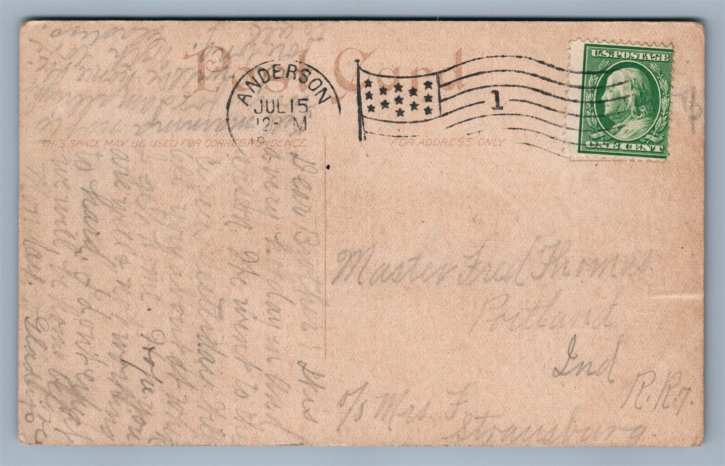 ANDERSON IN PENNSYLVANIA RAILROAD STATION ANTIQUE POSTCARD RAILWAY DEPOT