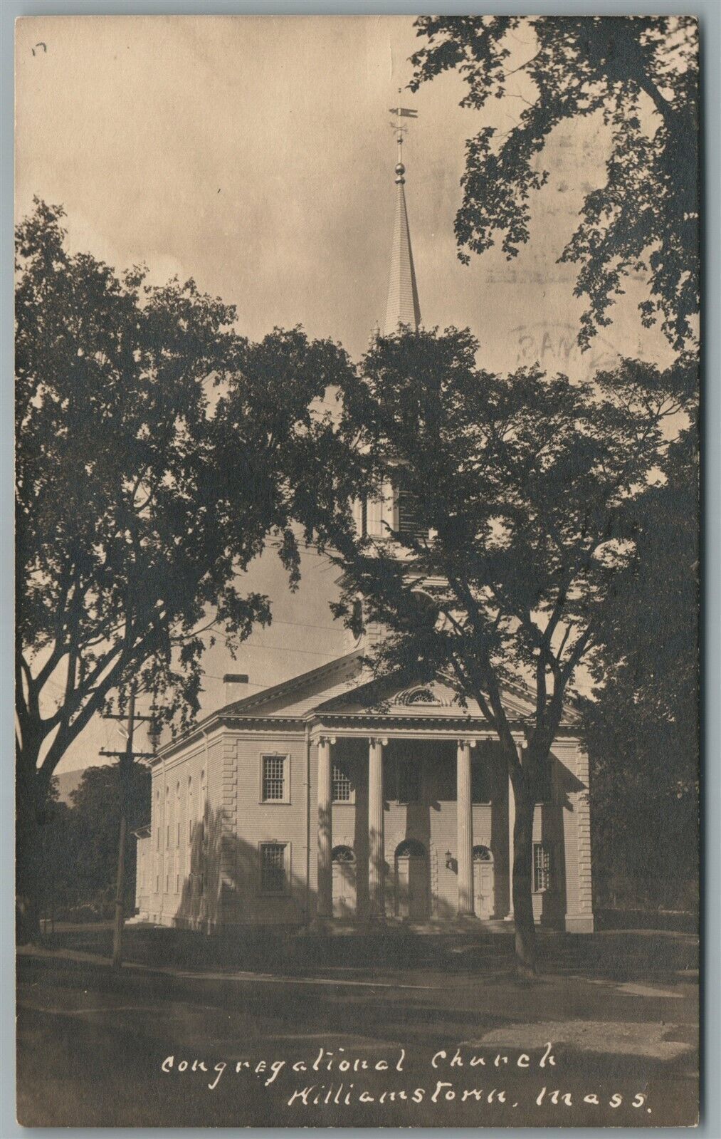WILLIAMSTON MA CONGREGATIONAL CHURCH ANTIQUE REAL PHOTO POSTCARD RPPC