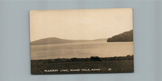 ISLAND FALLS ME PLEASANT LAKE ANTIQUE REAL PHOTO POSTCARD RPPC