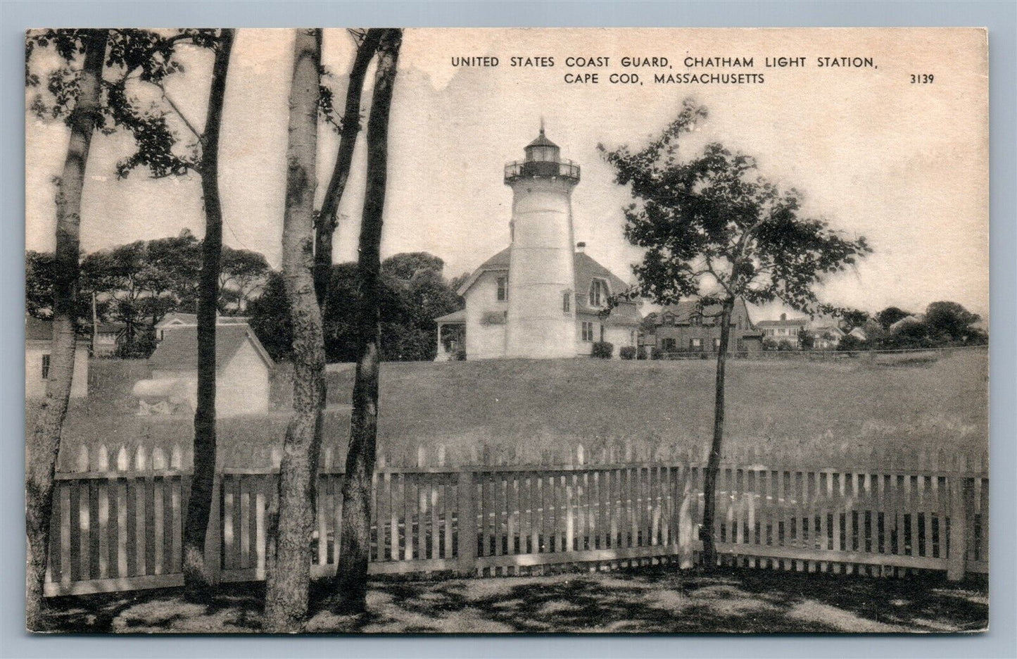 CAPE COD MA US COAST GUARD CHATHAM LIGHT HOUSE STATION ANTIQUE POSTCARD