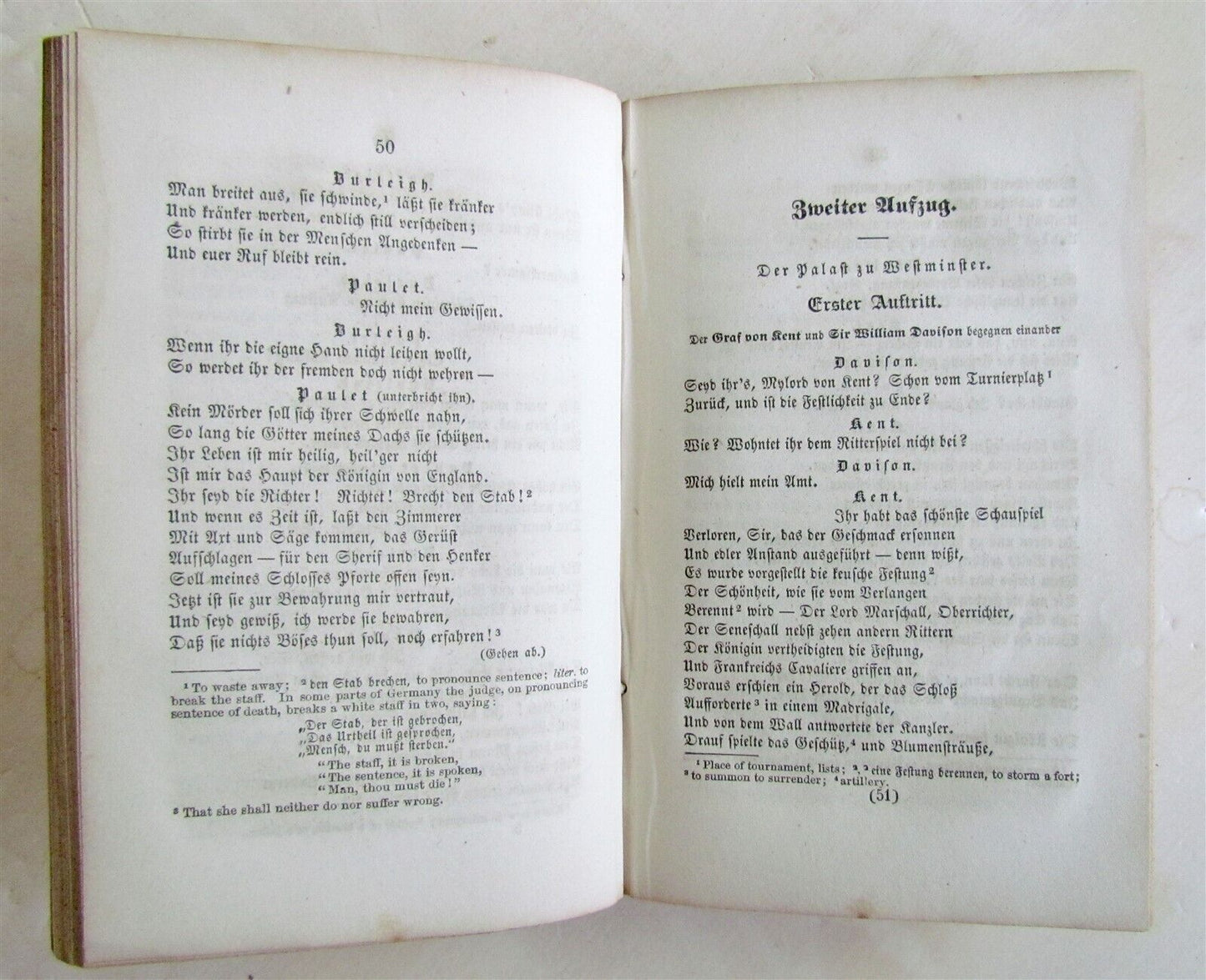 1853 MARIA STUART TRAGEDY by FR. v. SCHILLER antique PHILADELPHIA AMERICANA