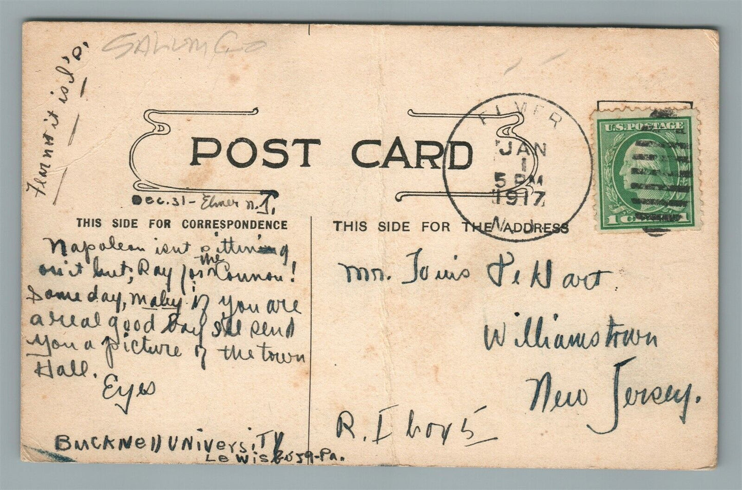 PITTSGROVE NJ CANNON UNVEILED ANTIQUE POSTCARD