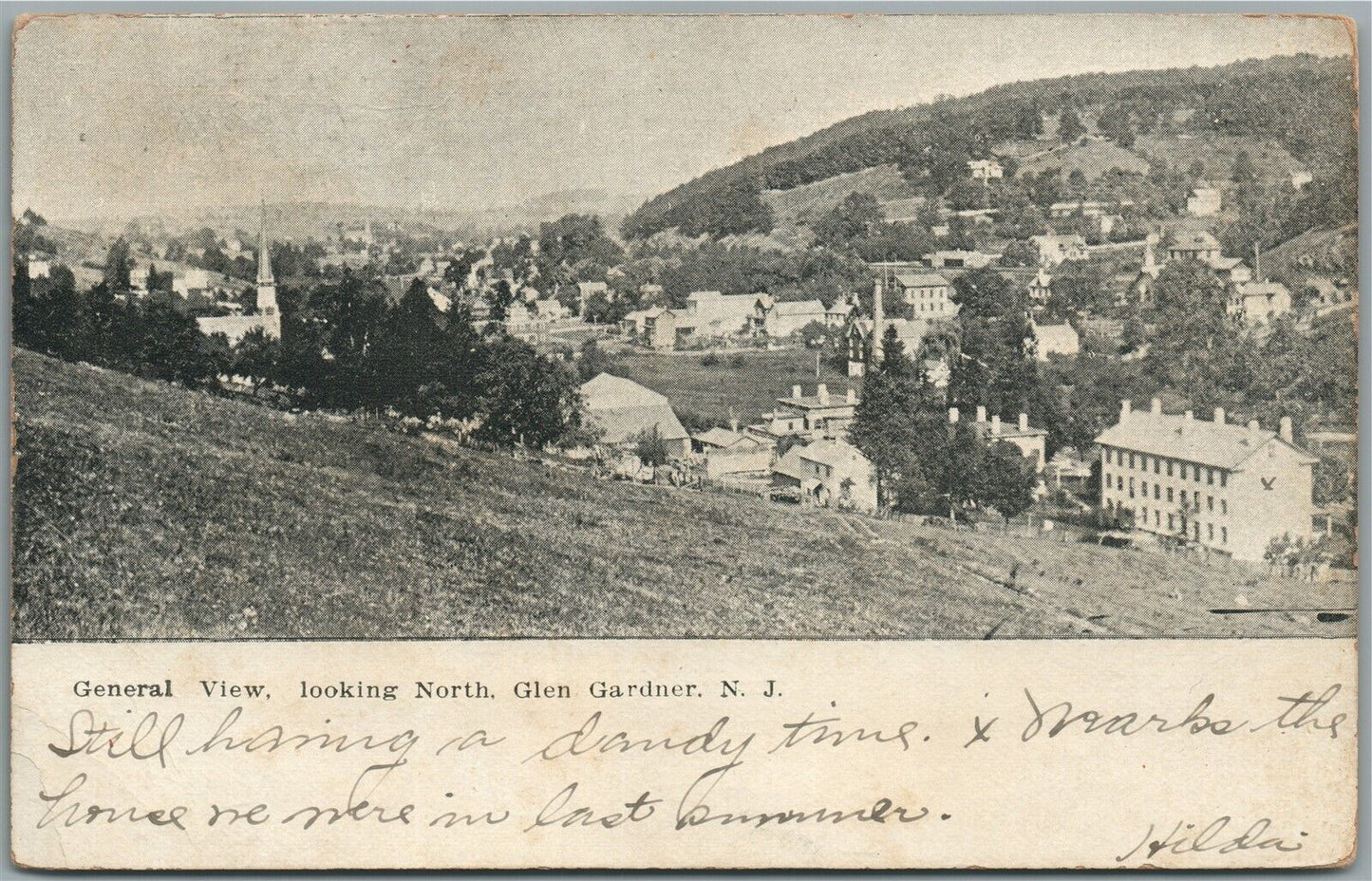 GLEN GARDNER NJ GENERAL VIEW ANTIQUE POSTCARD