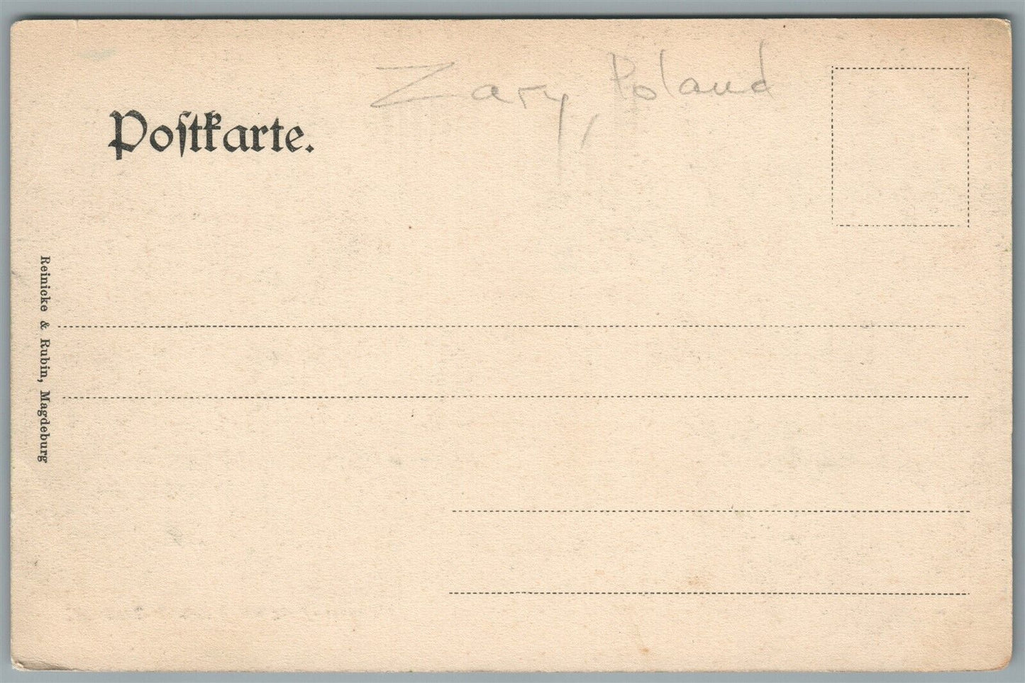 ZARY POLAND BISMARCK PLATZ ANTIQUE POSTCARD