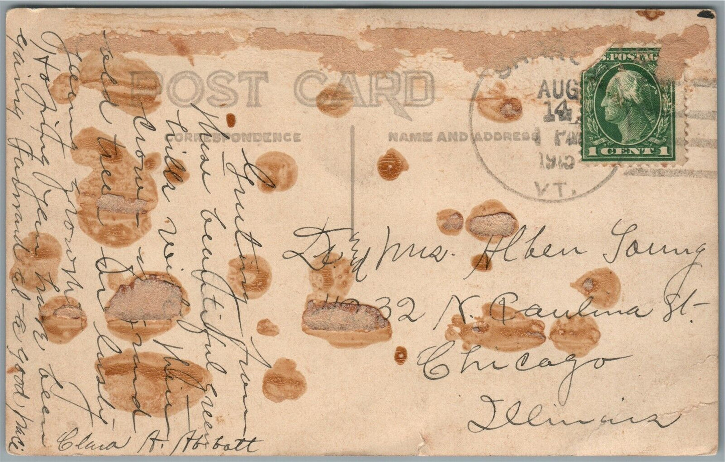 SHARON VT GENERAL VIEW ANTIQUE REAL PHOTO POSTCARD RPPC