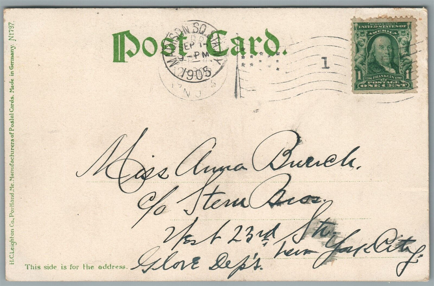 LONG BRANCH NJ OCEAN FRONT ANTIQUE POSTCARD