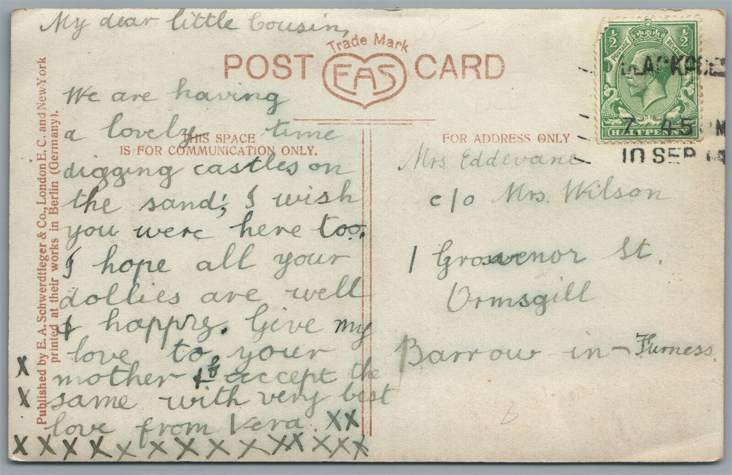 GIRL w/ DOG - PLAYMATES ANTIQUE REAL PHOTO POSTCARD RPPC