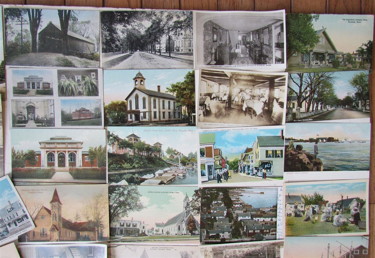 MASSACHUSETTS lot of 48 MA ANTIQUE POSTCARDS
