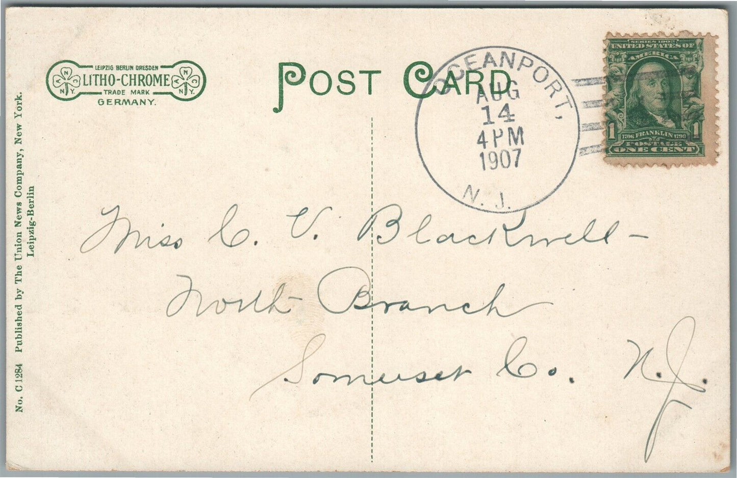 NORMANDIE BY THE SEA NJ ANTIQUE POSTCARD