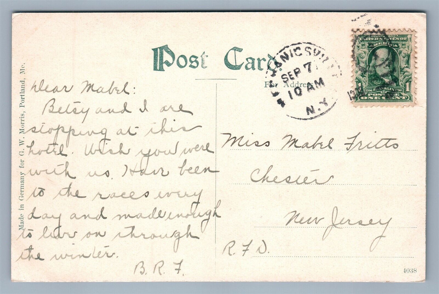 SPRINGS NY UNITED STATES HOTEL SARATOGA ANTIQUE POSTCARD