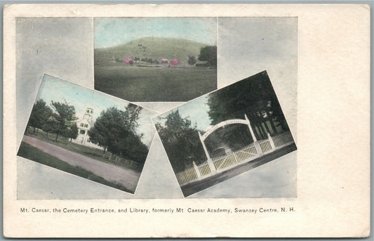 SWANZEY CENTRE NH MT. CAESAR CEMETERY ENTRANCE ANTIQUE POSTCARD