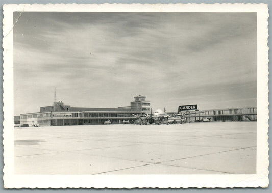 CANADA NEWFOUNDLAND GANDER AIRPORT VINTAGE REAL PHOTO POSTCARD RPPC
