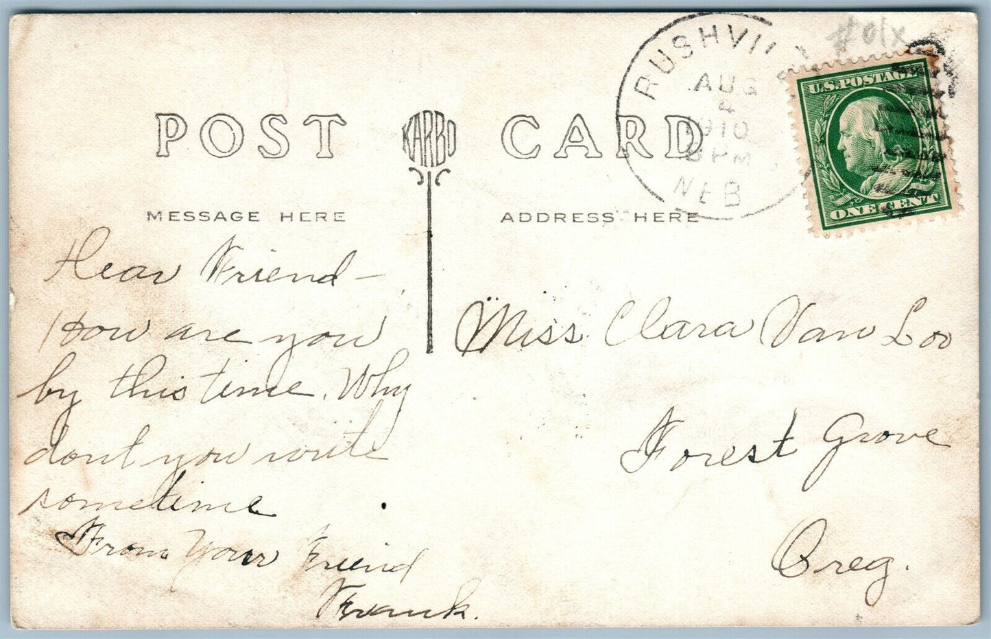 RUSHVILLE NE KANDY KID STORE ADVERTISING ANTIQUE REAL PHOTO POSTCARD RPPC