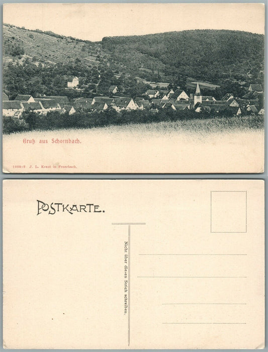 SCHORNBACH SCHORNDORF GERMANY ANTIQUE POSTCARD