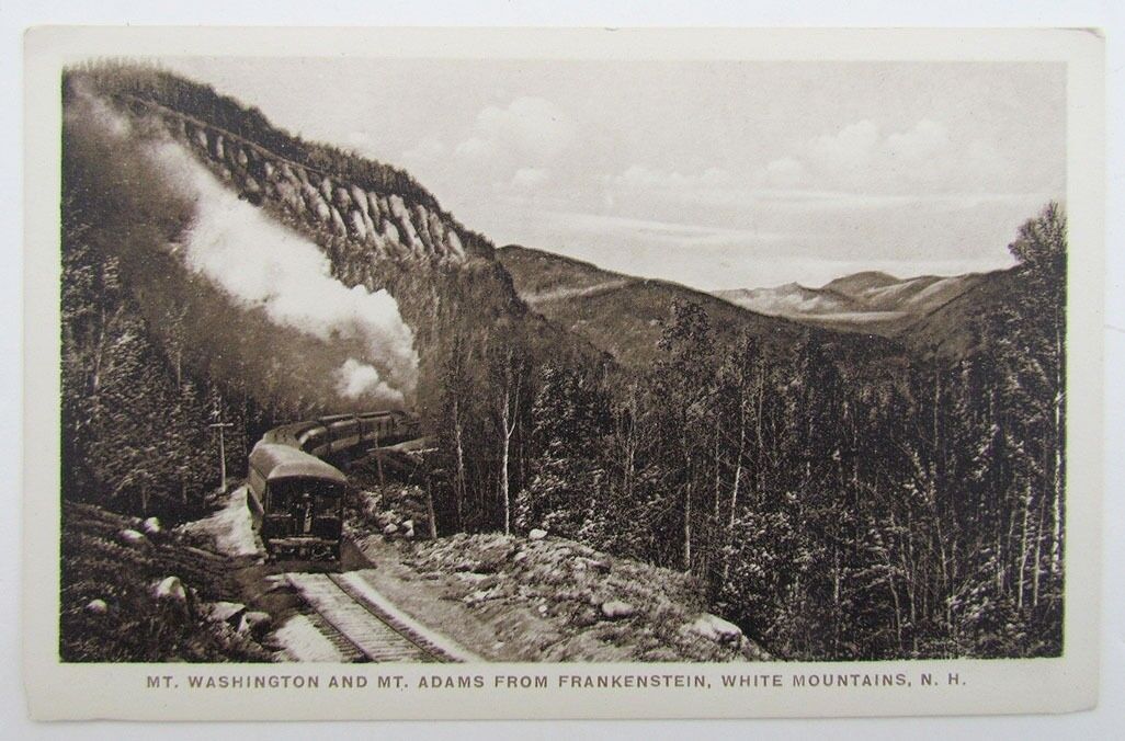 VINTAGE POSTCARD - MT.WASHINGTON & MT.ADAMS FROM FRANKENSTEIN WHITE MOUNTAINS NH