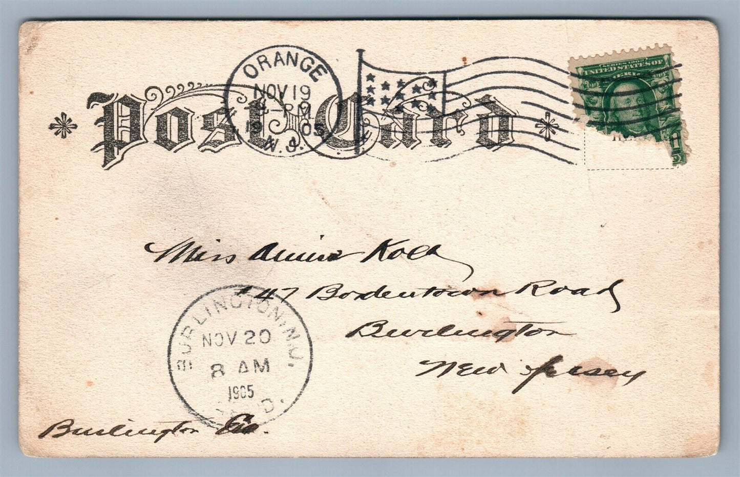ORANGE NJ MAIN & HIGH STREETS ANTIQUE POSTCARD