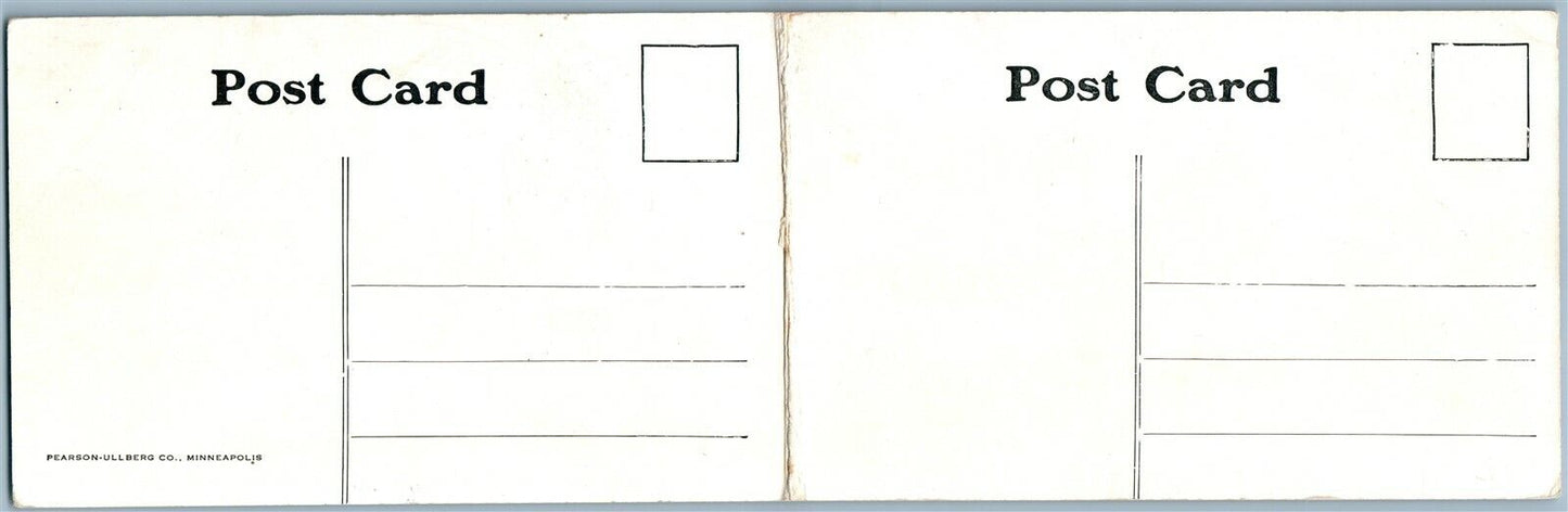 CEDAR FALLS IA IOWA STATE NORMAL SCHOOL PANORAMIC VIEW DOUBLE ANTIQUE POSTCARD