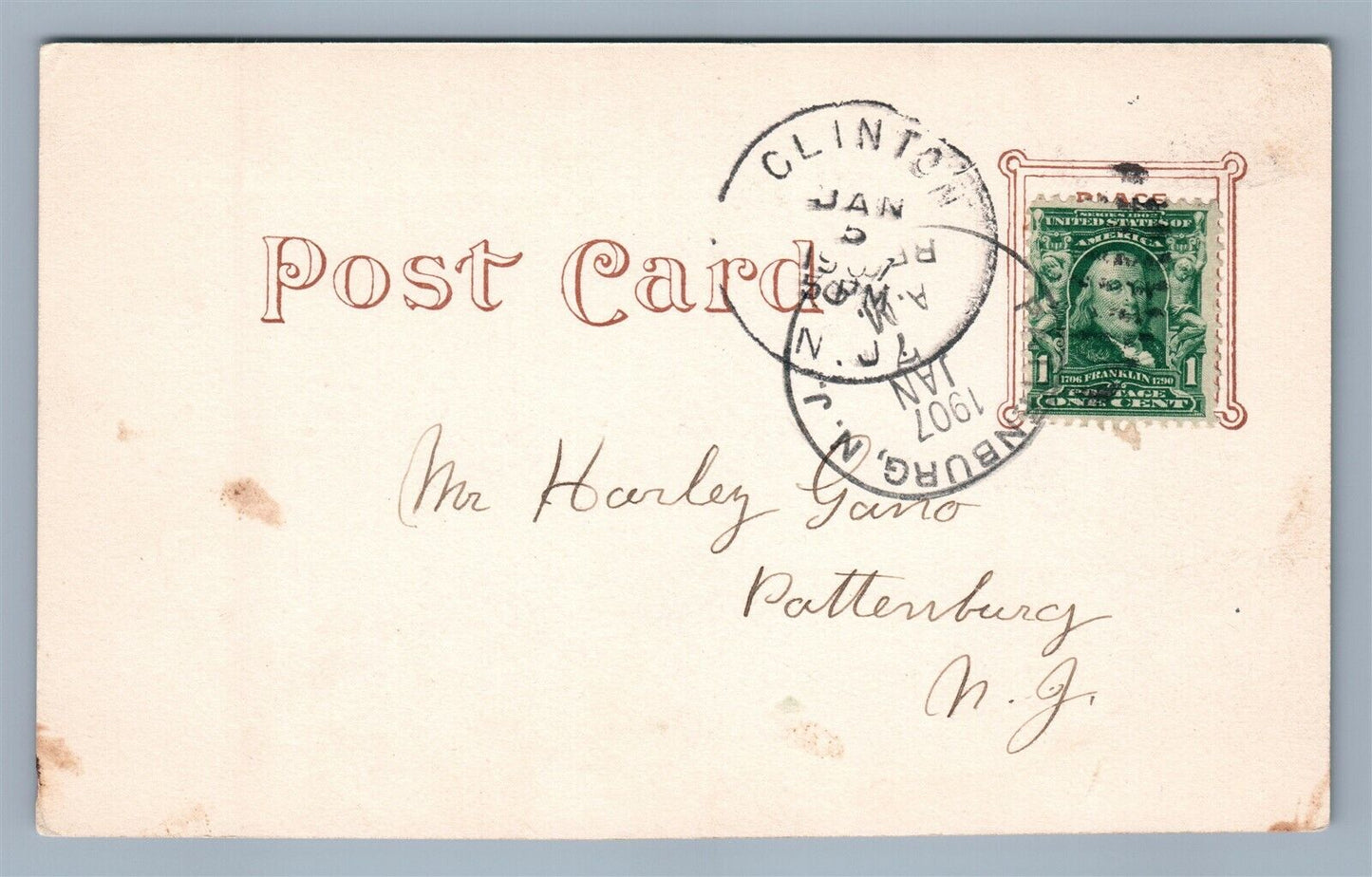 CLINTON NJ UNION HOTEL ANTIQUE POSTCARD