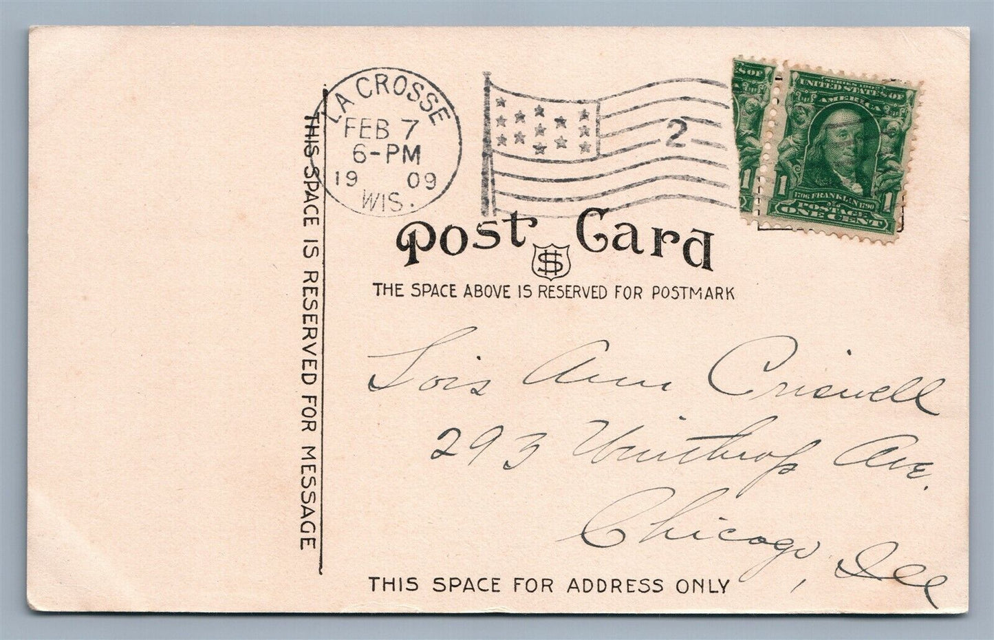 LA CROSSE WI LISTMAN MILL CO'S FLOUR MILL 1909 ANTIQUE POSTCARD