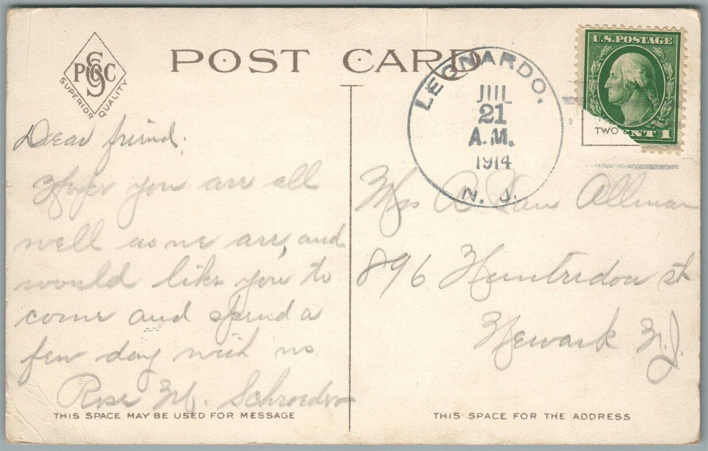 RED BANK NJ ELSNER BUILDING BROAD STREET ANTIQUE POSTCARD