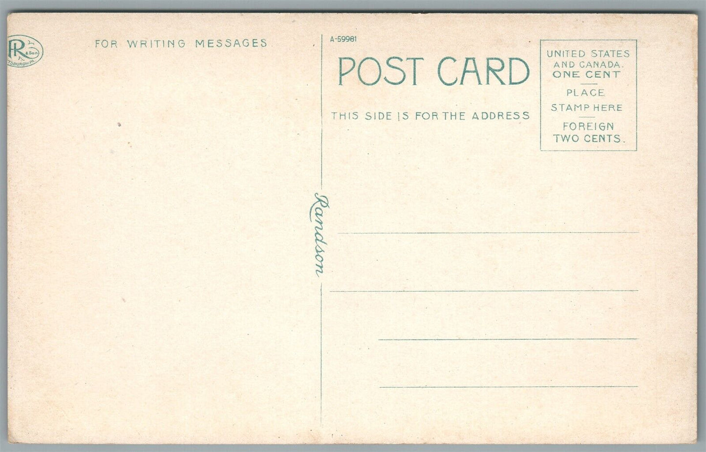 HARMONY PA PUBLIC SCHOOL ANTIQUE POSTCARD