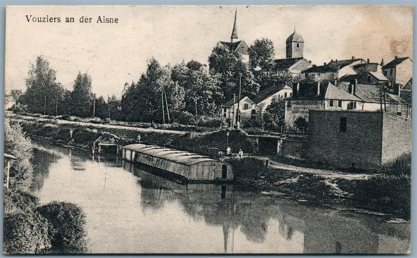 VOUZIERS AN DER AISNE FRANCE 1916 FELDPOST GERMAN ANTIQUE POSTCARD