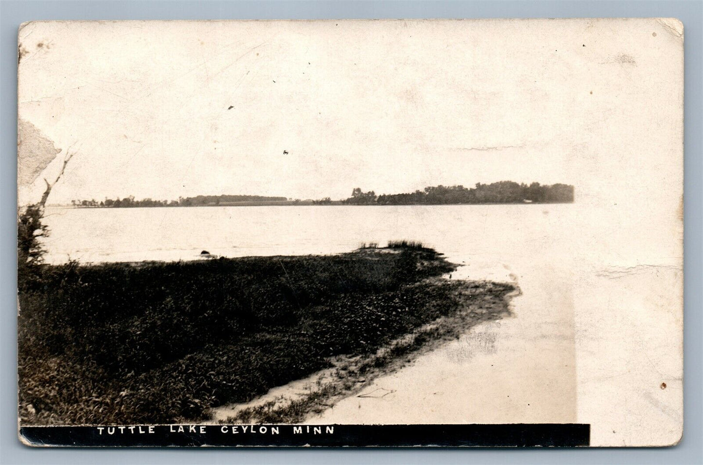 CEYLON MN TUTTLE LAKE 1912 ANTIQUE REAL PHOTO POSTCARD RPPC