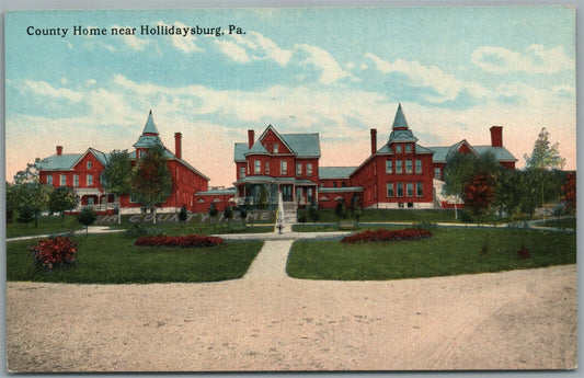 HOLLIDAYSBURG PA COUNTY HOME ANTIQUE POSTCARD