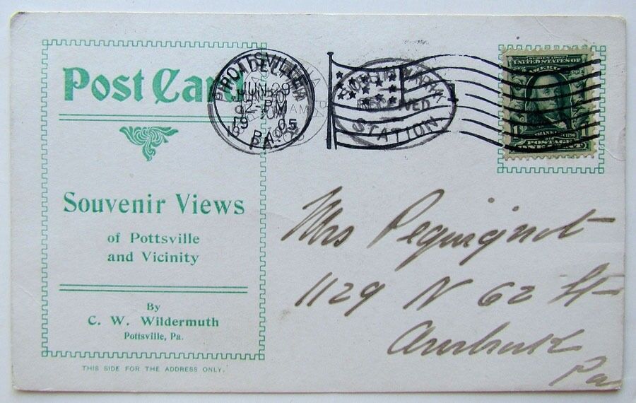 VINTAGE 1905 POSTCARD TUMBLING RUN LAKE SOUVENIR VIEWS OF POTTSVILLE PA