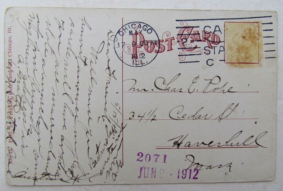 VINTAGE 1912 POSTCARD UNION DEPOT SOUTH CANAL ADAMS STR CHICAGO railroad railway