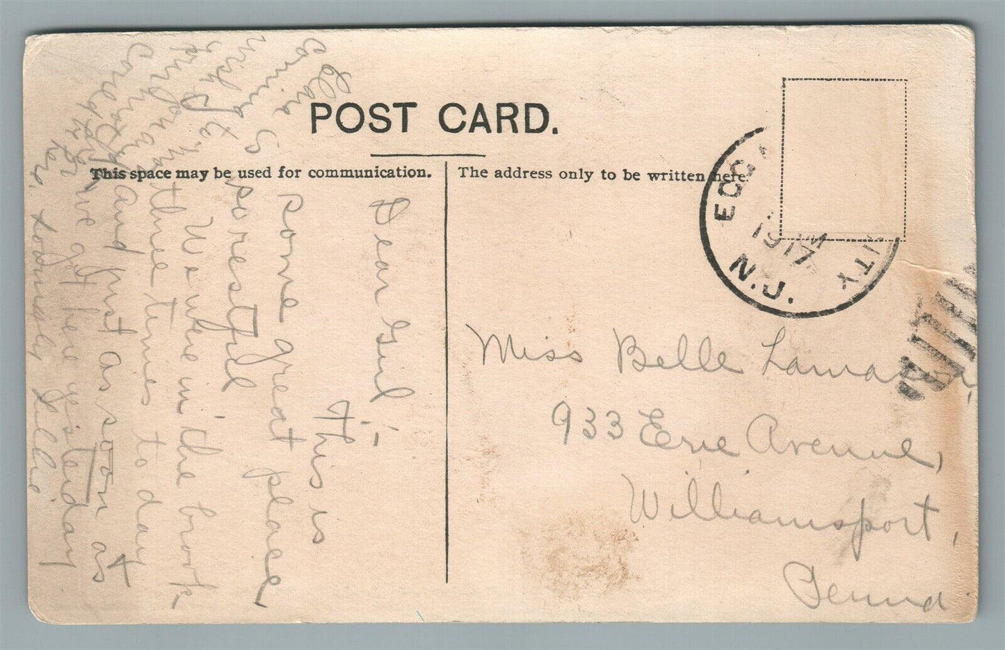 EGG HARBOR NJ BATHING POOL AT SANITARIUM ANTIQUE POSTCARD