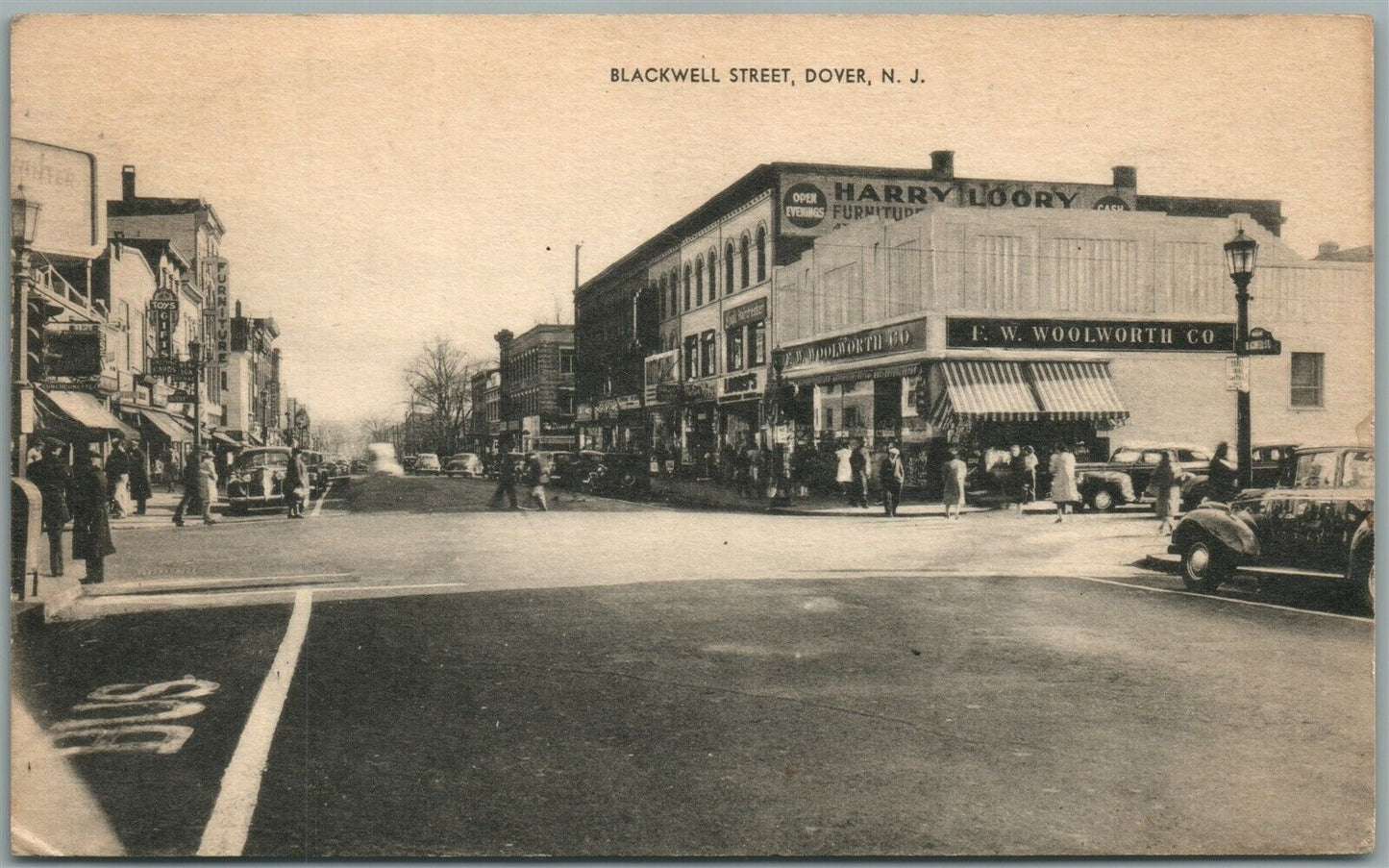 DOVER NJ BLACKWELL STREET VINTAGE POSTCARD