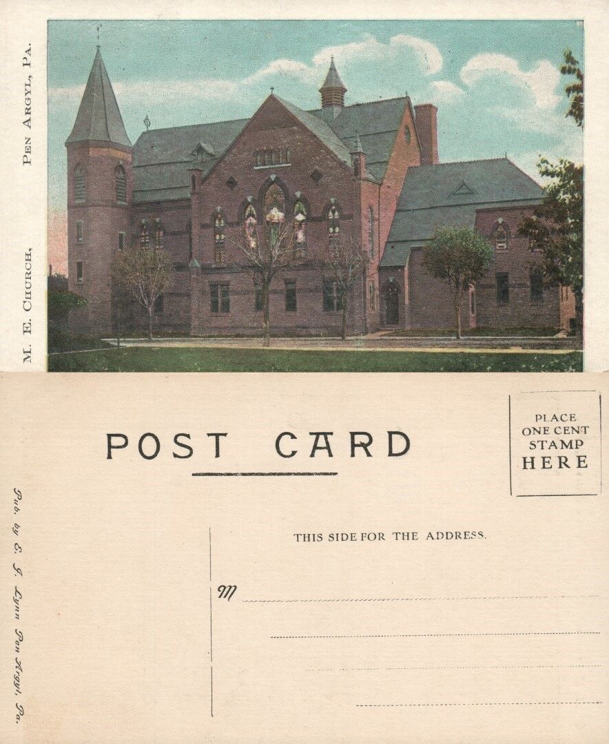 PEN ARGYL PA M.E. CHURCH ANTIQUE POSTCARD