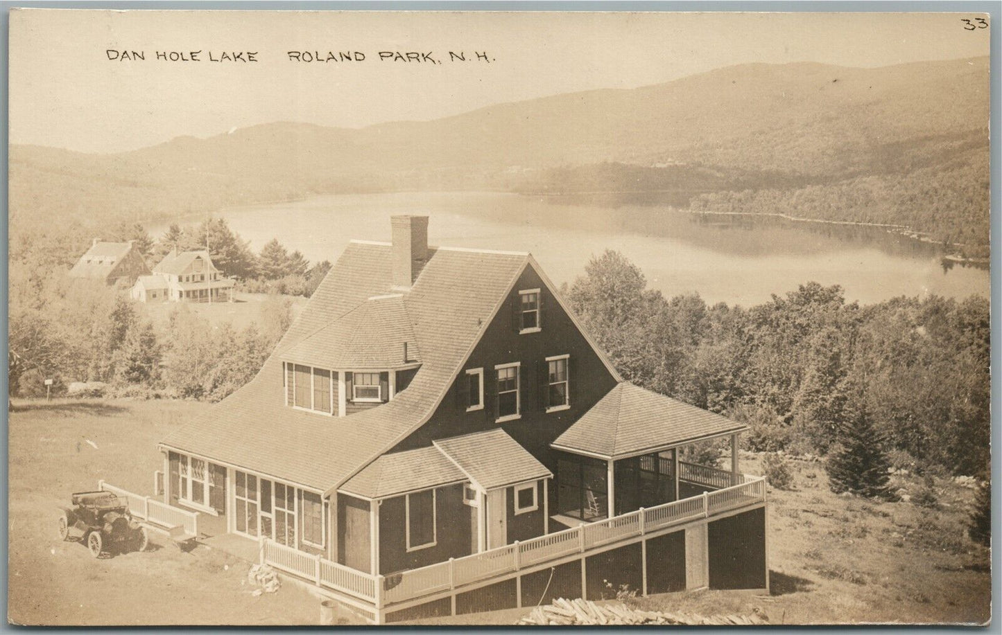 ROLAND PARK NH DAAN HOLE LAKE ANTIQUE REAL PHOTO POSTCARD RPPC