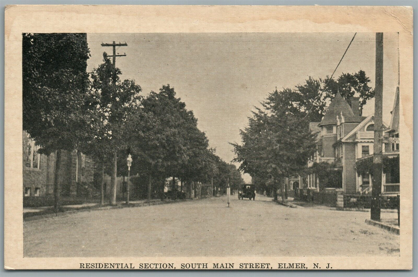 ELMER NJ SOUTH MAIN STREET ANTIQUE POSTCARD