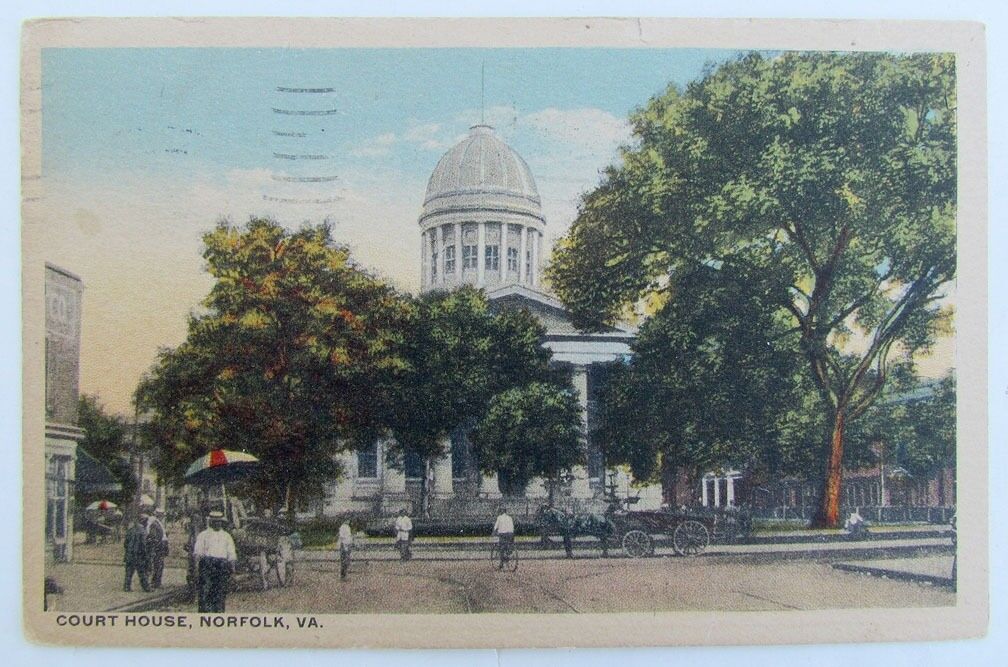 VINTAGE 1930 POSTCARD - COURT HOUSE NORFOLK VA