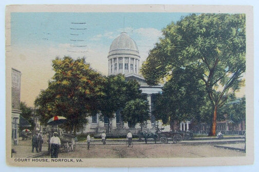 VINTAGE 1930 POSTCARD - COURT HOUSE NORFOLK VA