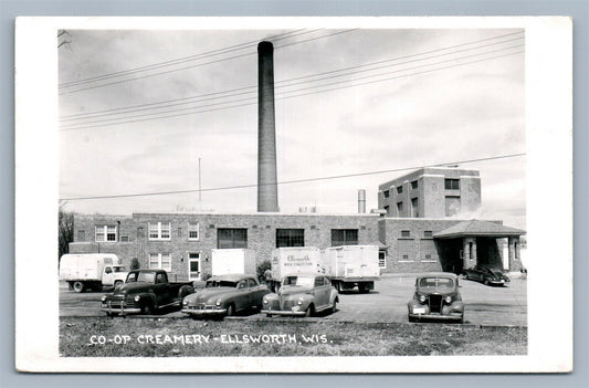 ELLSWORTH WI CO-OP CREAMERY VINTAGE REAL PHOTO POSTCARD RPPC