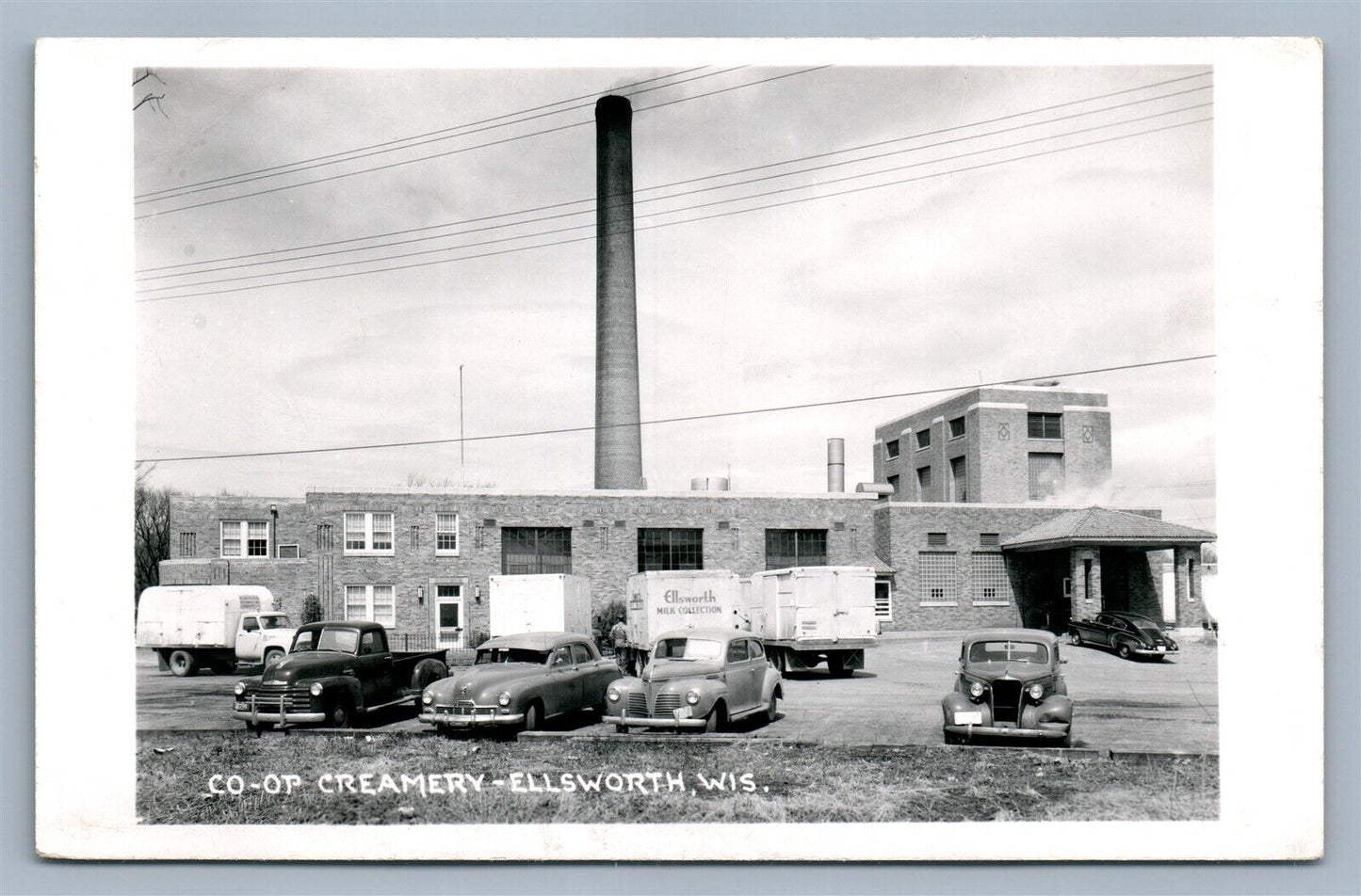 ELLSWORTH WI CO-OP CREAMERY VINTAGE REAL PHOTO POSTCARD RPPC