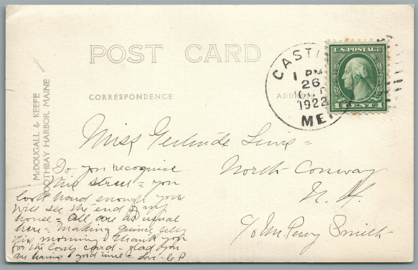 CASTINE ME STREET SCENE VINTAGE REAL PHOTO POSTCARD RPPC