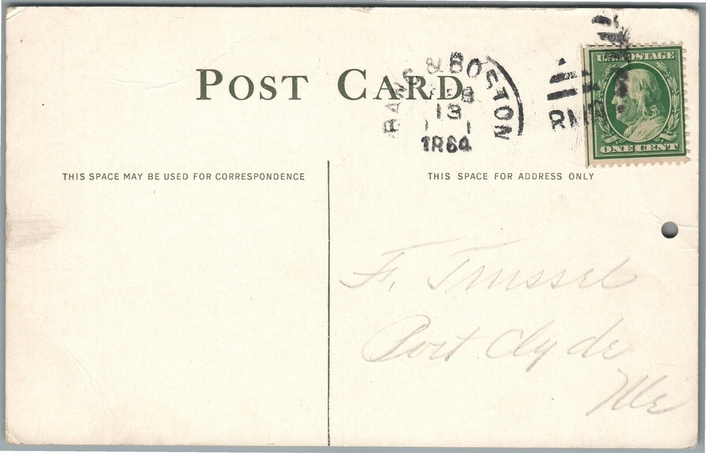 PORTLAND ME A.H.BERRY SHOE COMPANY ADVERTISING ANTIQUE POSTCARD w/1911 CALENDAR