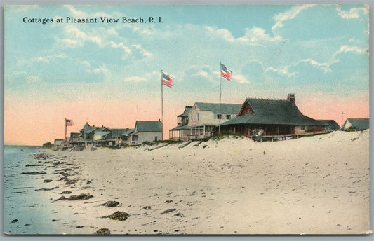PLEASANT VIEW BEACH RI COTTAGES ANTIQUE POSTCARD