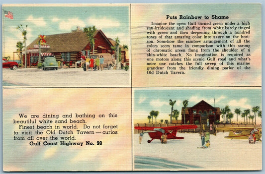 GULF COAST HWY NO. 98 FL OLD DUTCH TAVERN VINTAGE POSTCARD